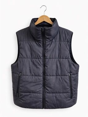 Vintage Liberty Bell Reversible Kids Puffer Vest - Navy Blue/Red- 80s/90s